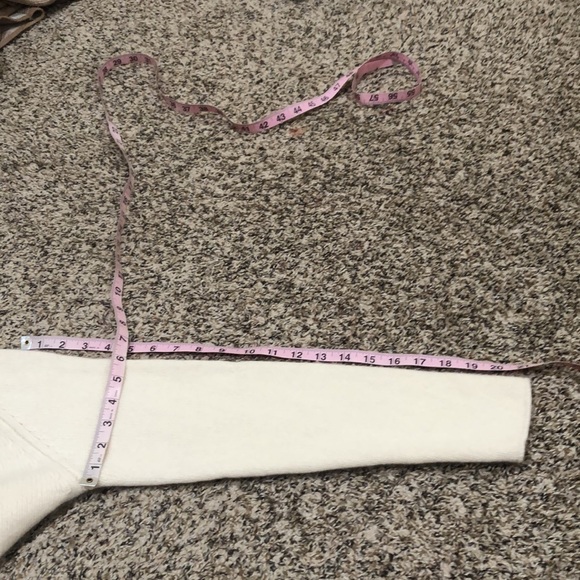 MJ Watson Cashmere Cropped Sweater Size Large Cream Funnel Neck Pullover - Picture 11 of 11